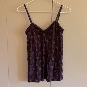 Babydoll Purple Polka Dot Top
